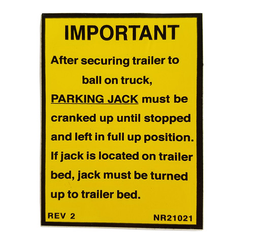 NR21021 --- Demco Parking Jack Decal NR21021 --- Demco Parking Jack Decal