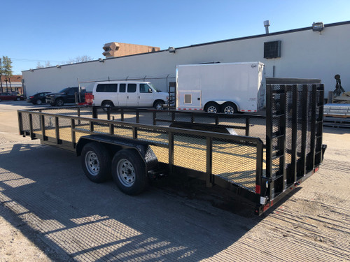 STR8220LS-E2 --- 2023 Sure-Trac 82" x 20' Landscape Trailer with 2' Mesh Sides and Ramp Gate - ST2896