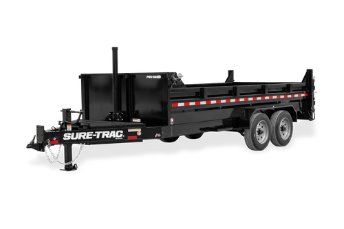 PSD8216TA6T --- CHARCOAL --- 2024 Sure-Trac 82"x 16' Pro Series Telescopic Dump Trailer - 17.6K #ST7572