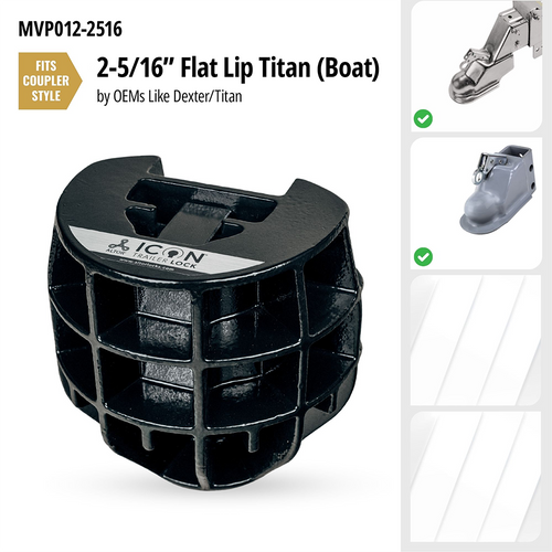 MVP012-2516 --- ICON Trailer Coupler Lock for Flat Lip Titan 2-5/16" Couplers