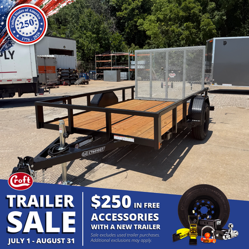 CT6010GT --- 2026 Croft 6' x 10' Singe Axle Tube Top Utility Trailer - GVWR 2,990 #CT5953