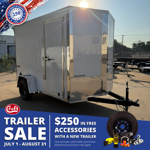 IQ610SADRD --- 2027 Impact Quake 6' x 10' Single Axle Enclosed Trailer with Side Door and Rear Ramp Door - 2,990 GVWR #IM8570