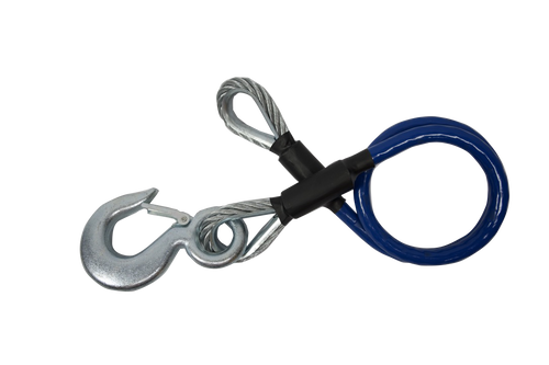 18163 --- Steel Vinyl Coated Coiled Safety Cable - 18,000 lb Capacity - Blue