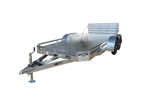AR7714LP-E2 - 2026 Black Rhino 77" x 14' Tandem Axle Aluminum Low Profile Utility Trailer W/ Bifold Gate -7K #AR7376