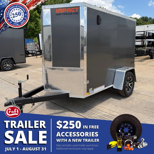 *COMING SOON* IQ58SARD --- 2026 Impact Quake 5' x 8' Enclosed Trailer with Rear Ramp Door - 2,990 GVWR - #IQ5257