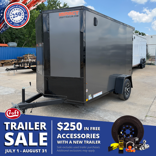 *COMING SOON* IQ610SADRD --- 2026 Impact Quake 6' x 10' Enclosed Trailer with Side Door and Rear Ramp Door - 2,990 GVWR - #IQ5297