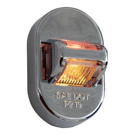 5622211 --- 1.75 Inch Mini Fender Light - Red/Amber - Chrome Housing