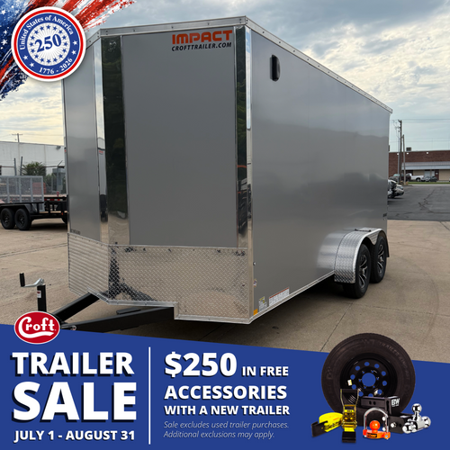 IQ716TA2DRD --- 2026 Impact Quake 7' x 16' Enclosed Trailer with Side Door and Rear Ramp Door - 7,000 GVWR - #IQ5338