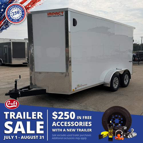  IT714TA2DRD --- 2026 Impact Tremor 7' x 14' Tandem Axle Enclosed Trailer with Side Door and Rear Ramp Door - 7,000 GVWR - #IM4179