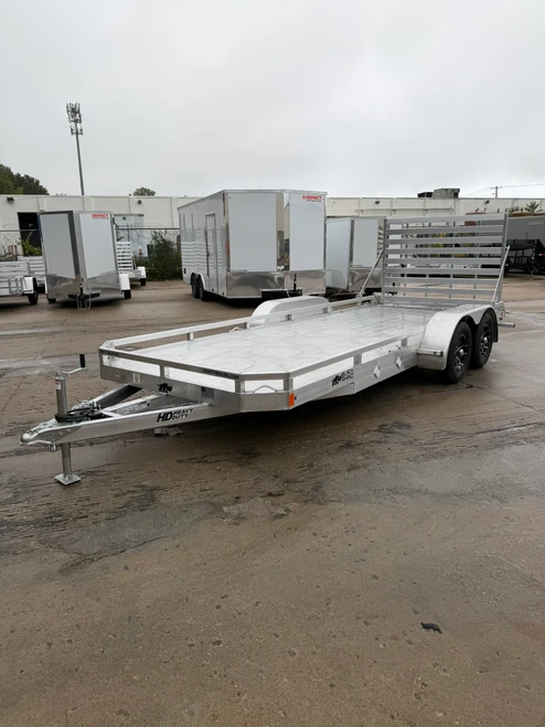 AR7718LP-E2 - 2027 Black Rhino 77" x 18' Tandem Axle Aluminum Low Profile Utility Trailer with Rear Gate - 7,000 GVWR #AR7851