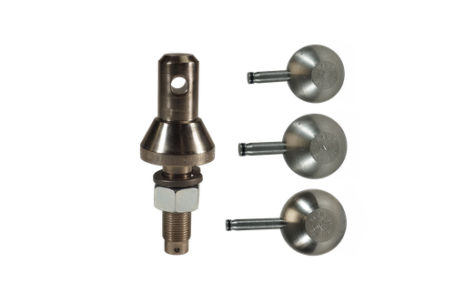 904B --- Convert-A-Ball Kit, 1" Nickel Regular Shank plus 2" and 2-5/16" Nickel Hitch Balls