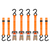 CS149 --- Ratchet Tie Down Straps -  4 Pack Orange - 1"x10' - 900lb