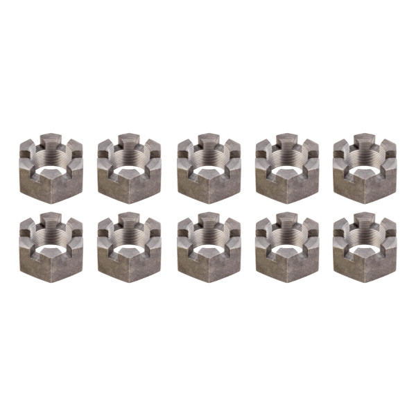 2025027771 --- 6-Slot Castle Spindle Nut - 1-3/4"-12 Threads - 10 pack
