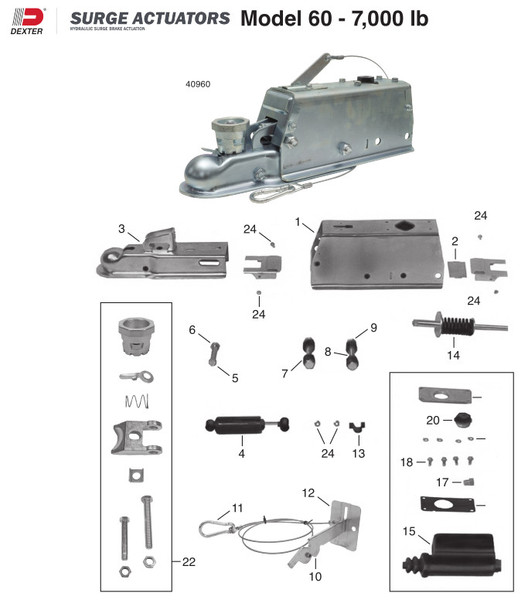Model 60 - 40960 Titan Parts Breakdown by Dexter Marine