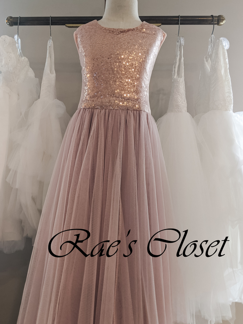 Annette Dress with Blush Petal Skirt and Sequin Top