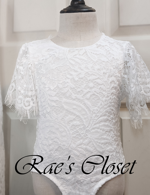 Ayla Rae Signature Lace Bodysuit with Flutter Sleeves