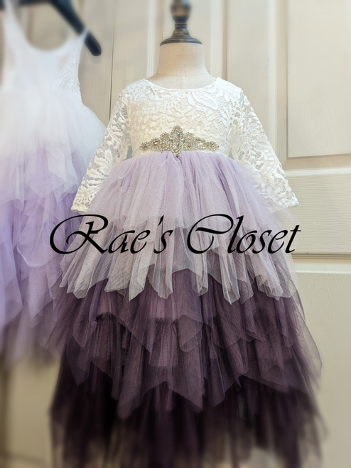 Purple Ombre Gia Dress with Sleeves 