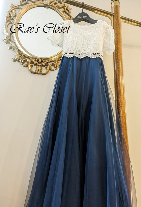 Chloe Flower Girl Dress in Navy