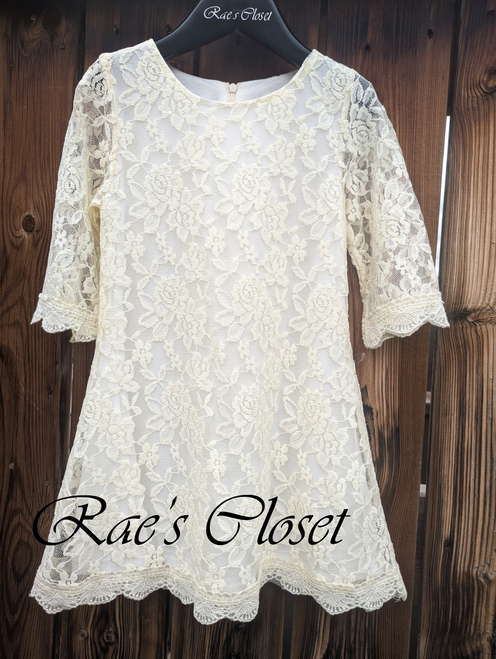 Lace Bridgette Dress in Cream