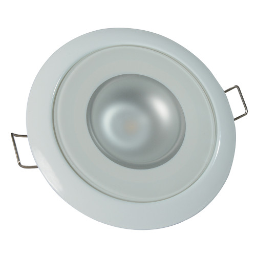 Lumitec Mirage - Flush Mount Down Light - Glass Finish\/White Bezel - 4-Color White\/Red\/Blue\/Purple Non-Dimming [113120]