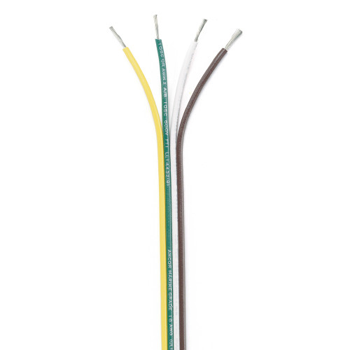 Ancor Ribbon Bonded Cable - 16\/4 AWG - Brown\/Green\/White\/Yellow - Flat - 100' [154510]