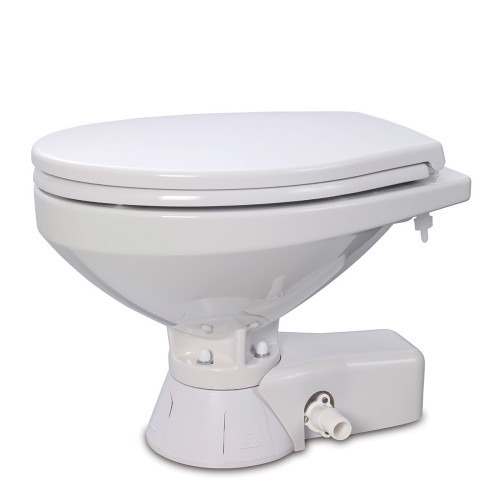 Jabsco Quiet Flush Raw Water Toilet - Regular Bowl w\/Soft Close Lid - 24V [37245-4194]