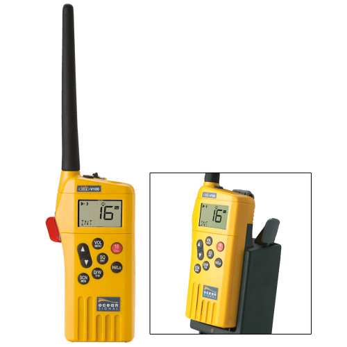 Ocean Signal SafeSea V100 GMDSS VHF Radio - 21 Channels w\/Battery Kit [720S-00614]