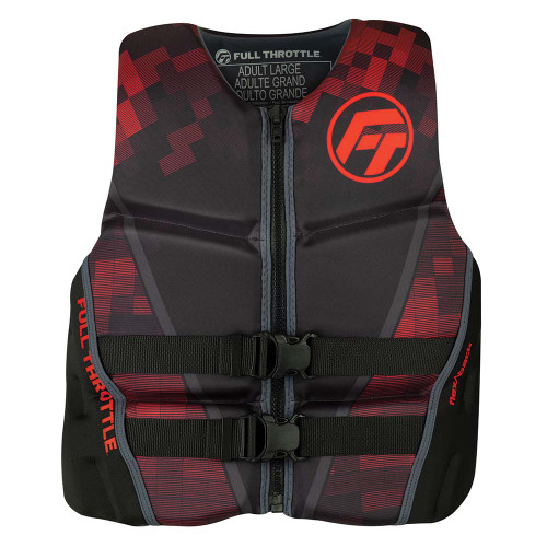 Full Throttle Mens Rapid-Dry Flex-Back Life Jacket - 2XL - Black\/Red [142500-100-060-22]