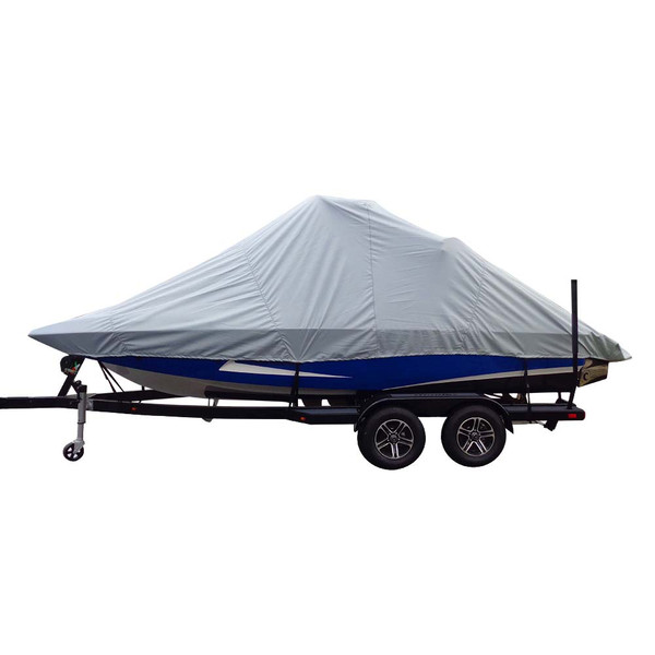 Carver Sun-DURA Specialty Boat Cover f\/21.5 Inboard Tournament Ski Boats w\/Wide Bow  Swim Platform - Grey [82121S-11]