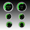 Multi-Gauge Analog LED Bargraph Set Chrome Bezel – GREEN
