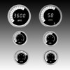Multi-Gauge Analog LED Bargraph Set Chrome Bezel – WHITE