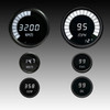 Multi-Gauge LED Digital Set Black Bezel – WHITE