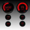 Multi-Gauge LED Digital Set Black Bezel – RED