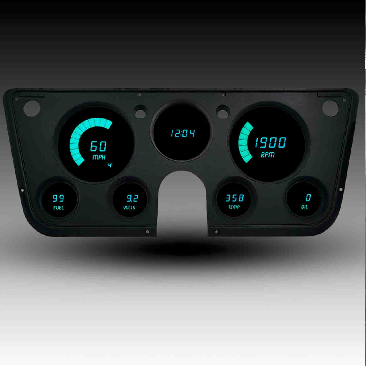1967-72 Chevy Truck LED Digital Gauge Panel - TEAL