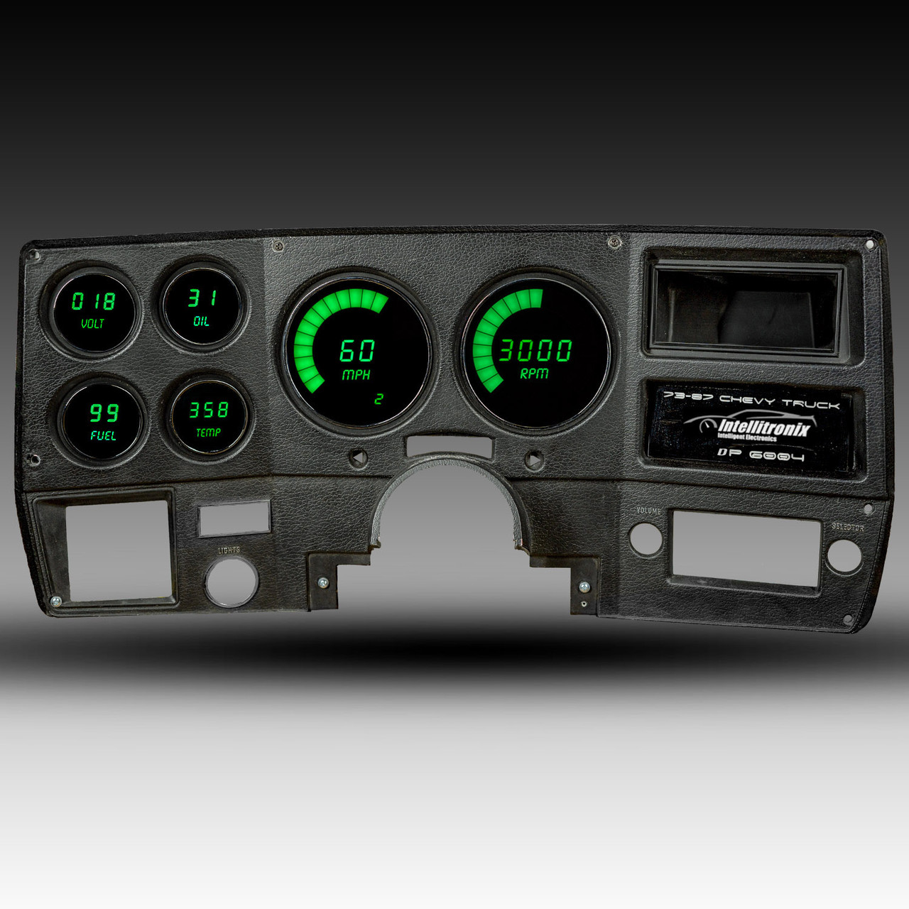 1973-87 Chevy Truck LED Digital Gauge Panel - GREEN