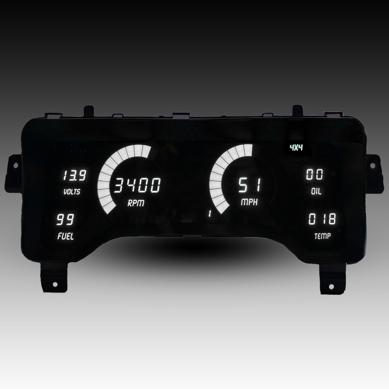 1996-2006 Jeep TJ LED Digital Gauge Panel - WHITE