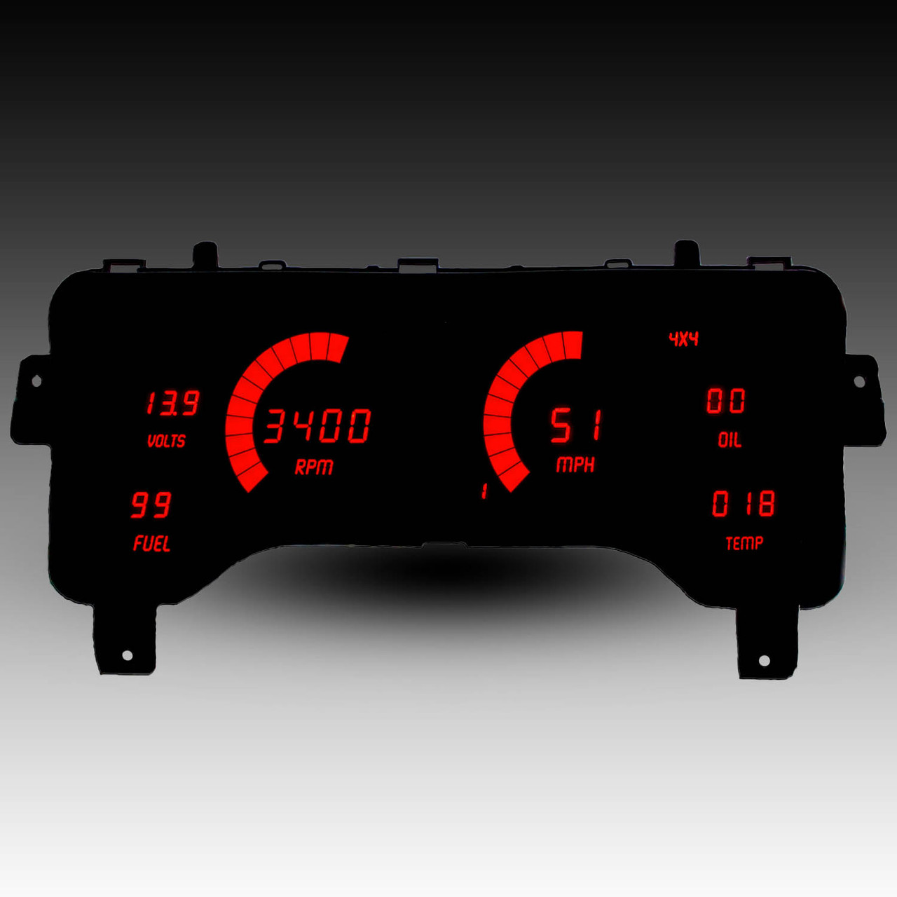 1996-2006 Jeep TJ LED Digital Gauge Panel - RED