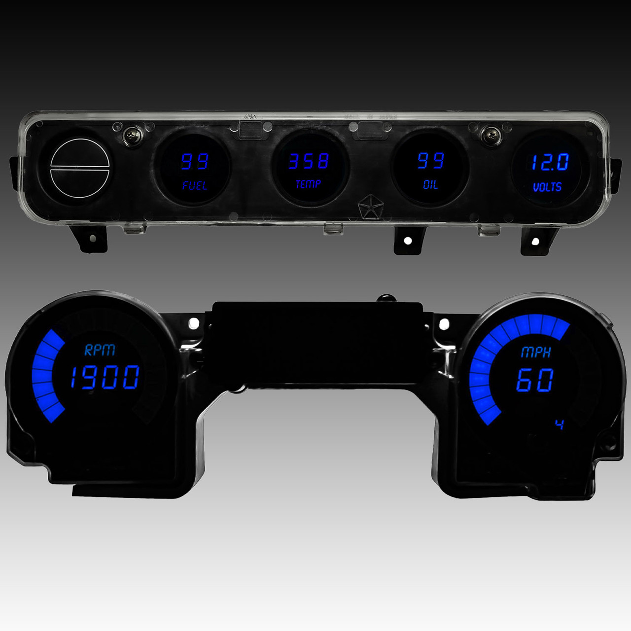 1992-1995 Jeep YJ LED Digital Gauge Panel - BLUE
