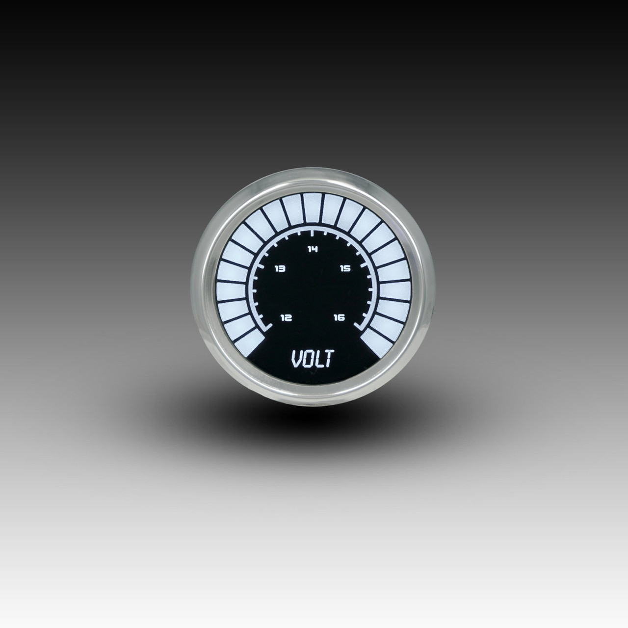 Voltmeter Analog LED Bargraph Chrome Bezel – WHITE