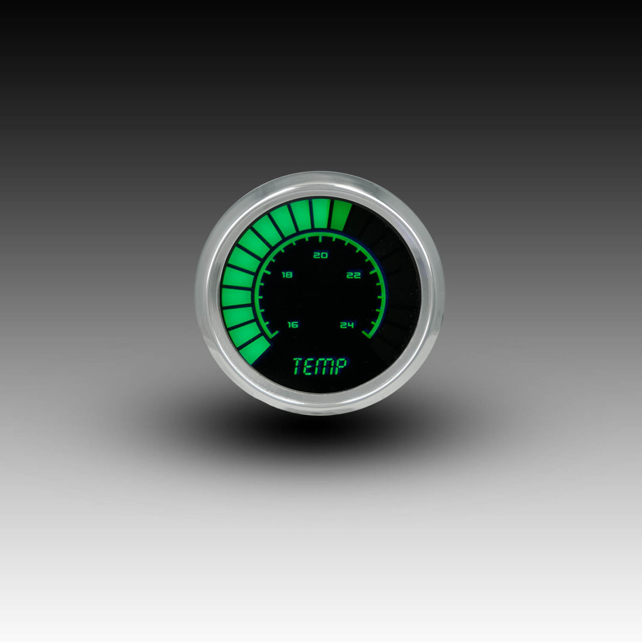 Water Temperature Analog LED Bargraph Chrome Bezel – GREEN