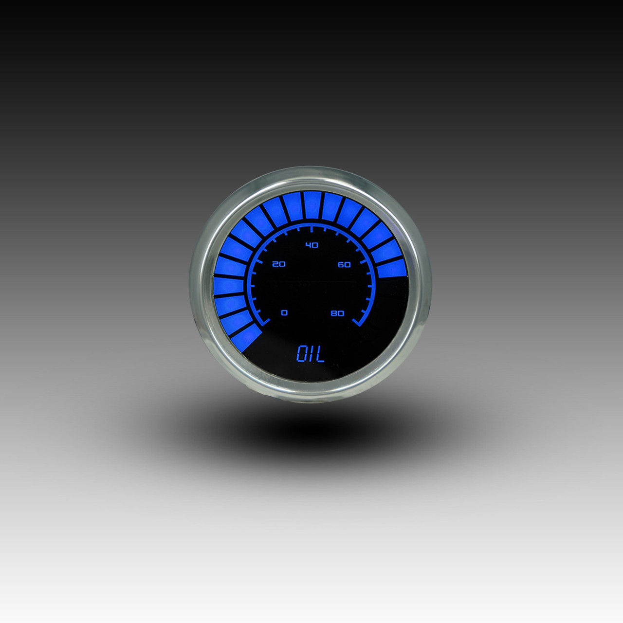 Oil Pressure Analog LED Bargraph Chrome Bezel - Chrome