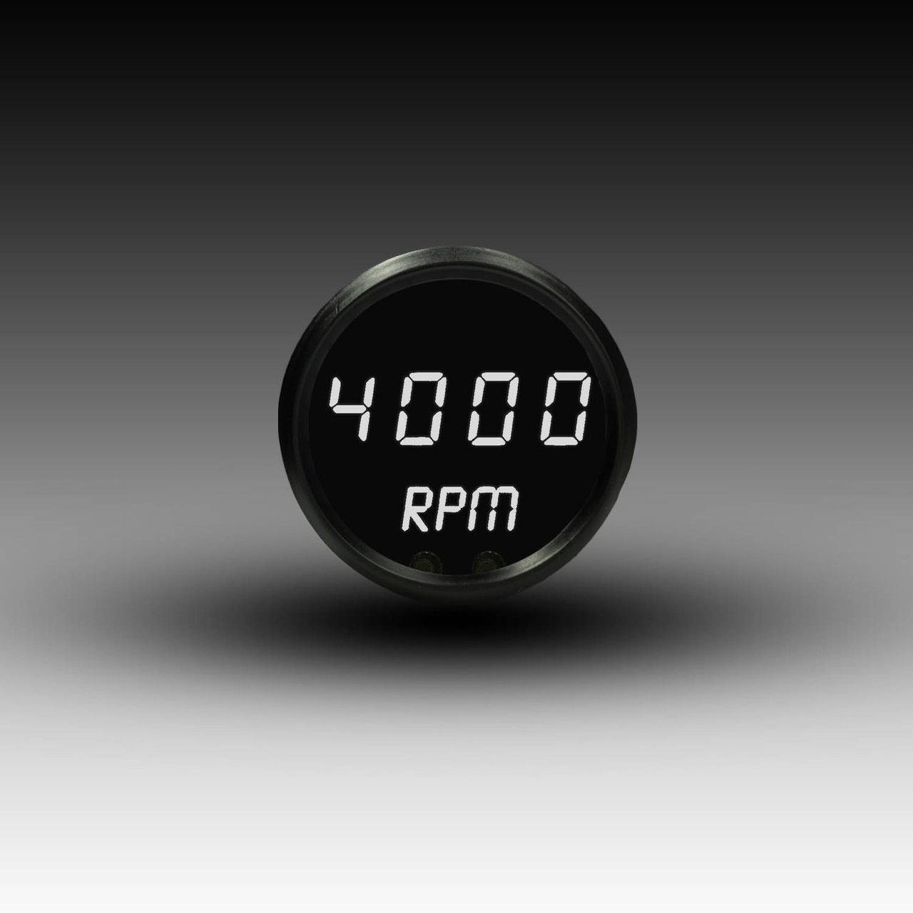 Mini-Tachometer Programmable LED Digital Black Bezel – WHITE