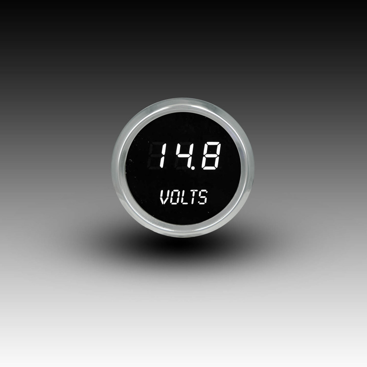 Voltmeter LED Digital Chrome Bezel -WHITE Voltmeter LED Digital Chrome Bezel -WHITE