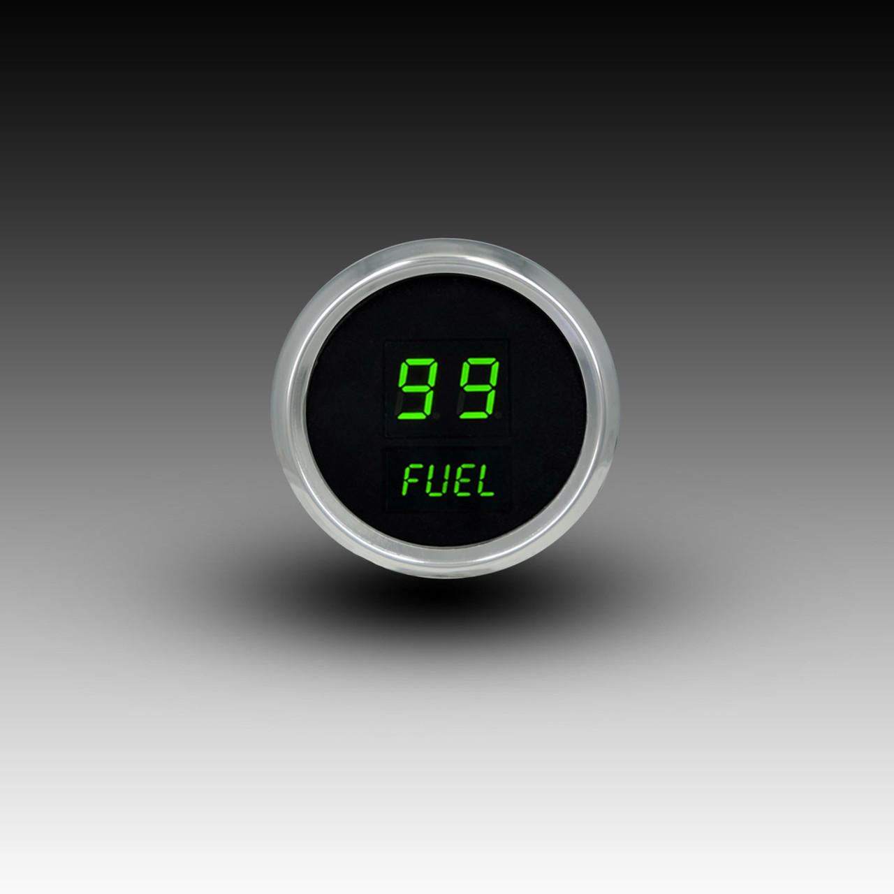 Fuel Level LED Digital Chrome Bezel - GREEN