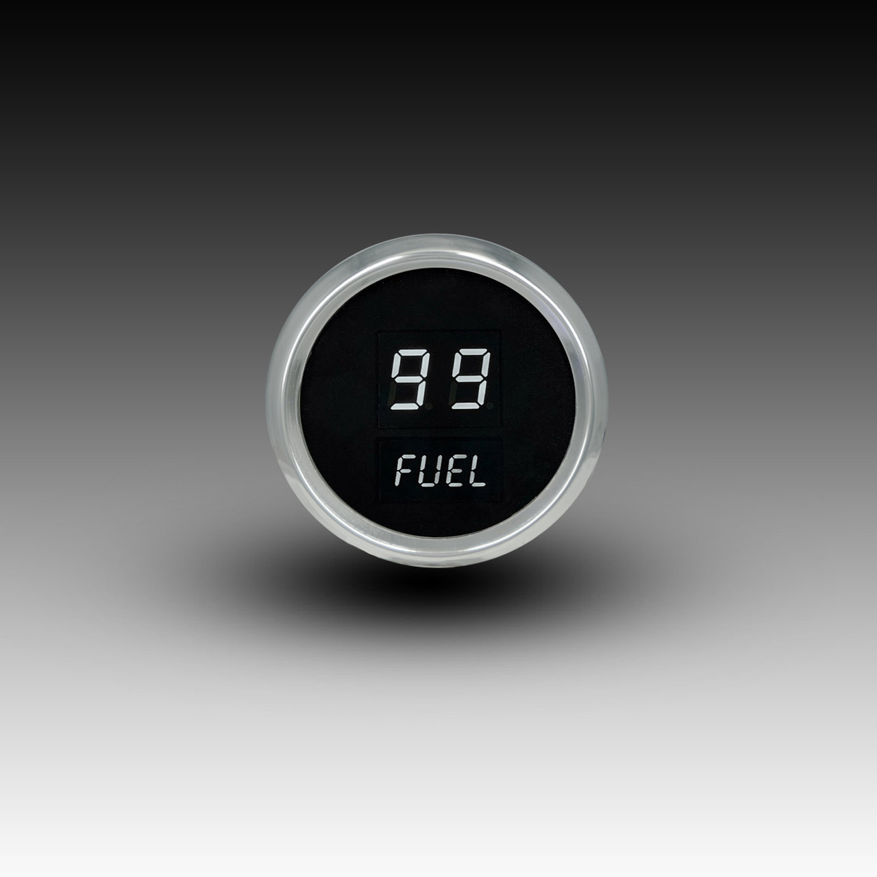 Fuel Level LED Digital Chrome Bezel - WHITE