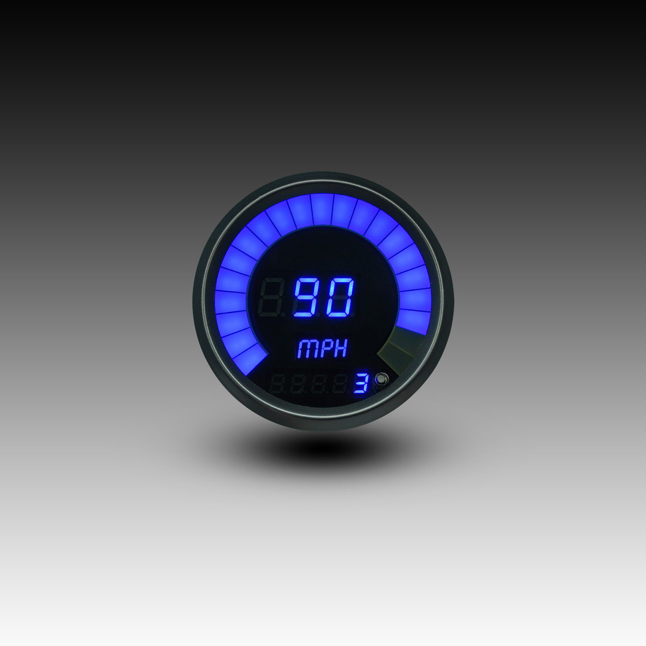 Memory Speedometer LED Digital Bargraph Black Bezel - BLUE