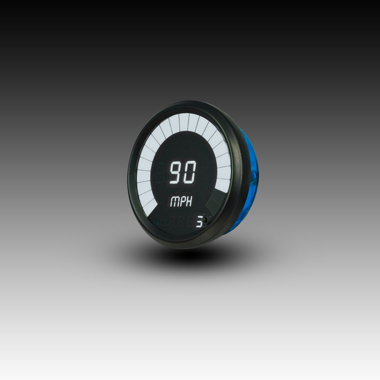 Memory Speedometer LED Digital Bargraph Black Bezel - WHITE