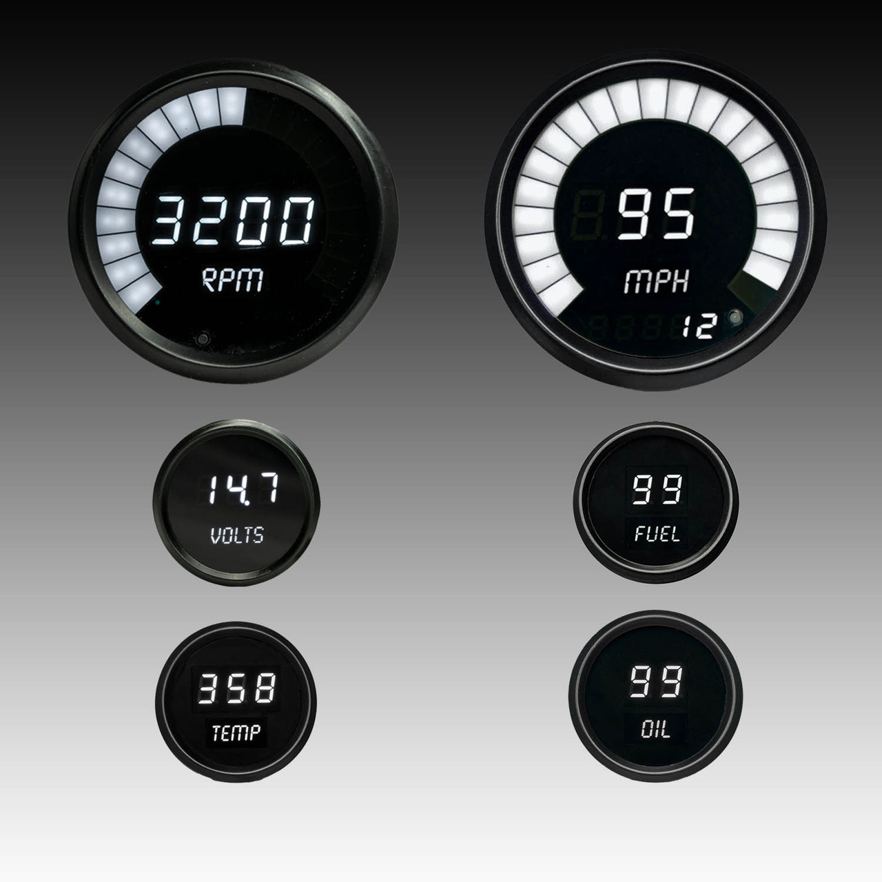 Multi-Gauge LED Digital Bargraph Set Black Bezel – M9999