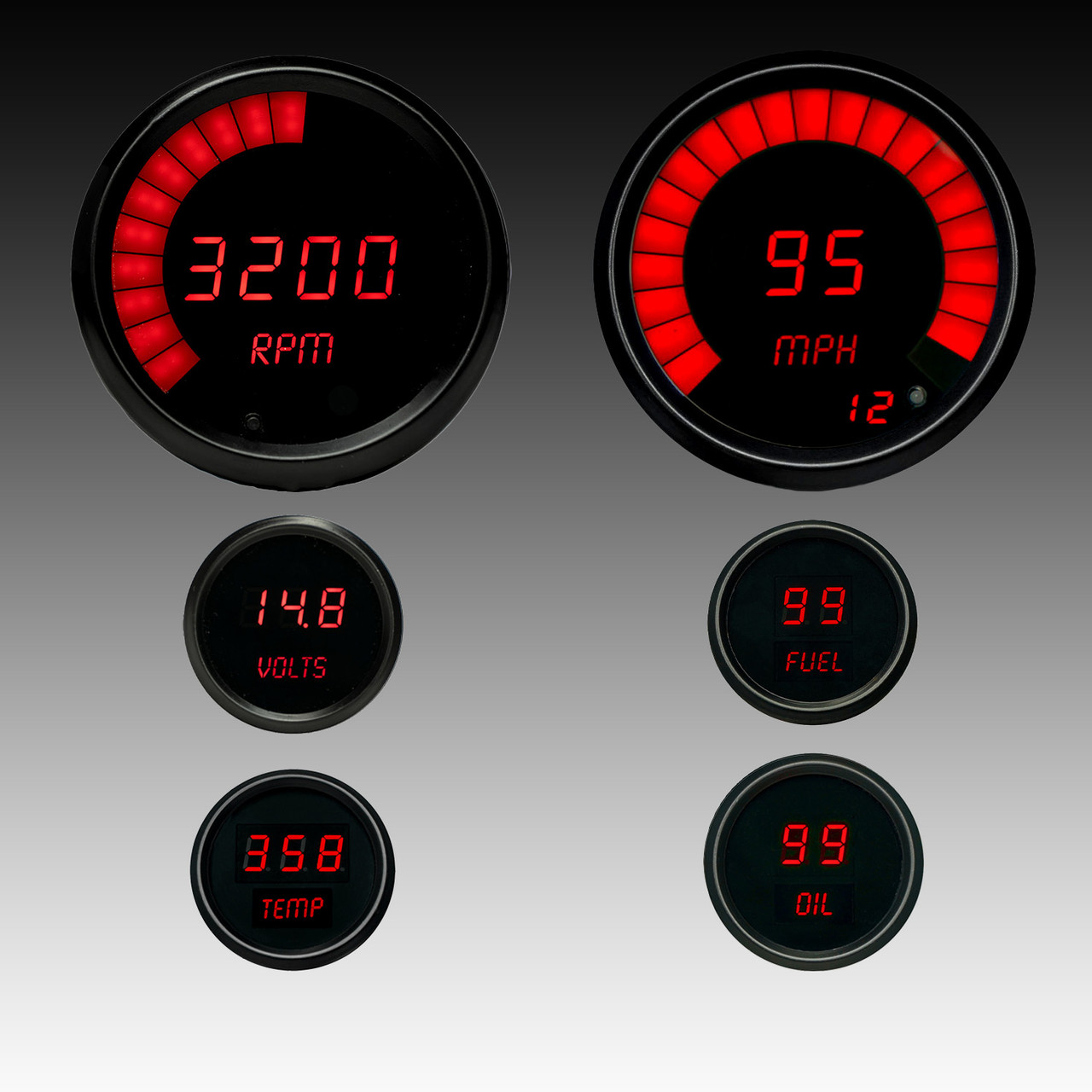 Multi-Gauge LED Digital Bargraph Set Black Bezel – M9999