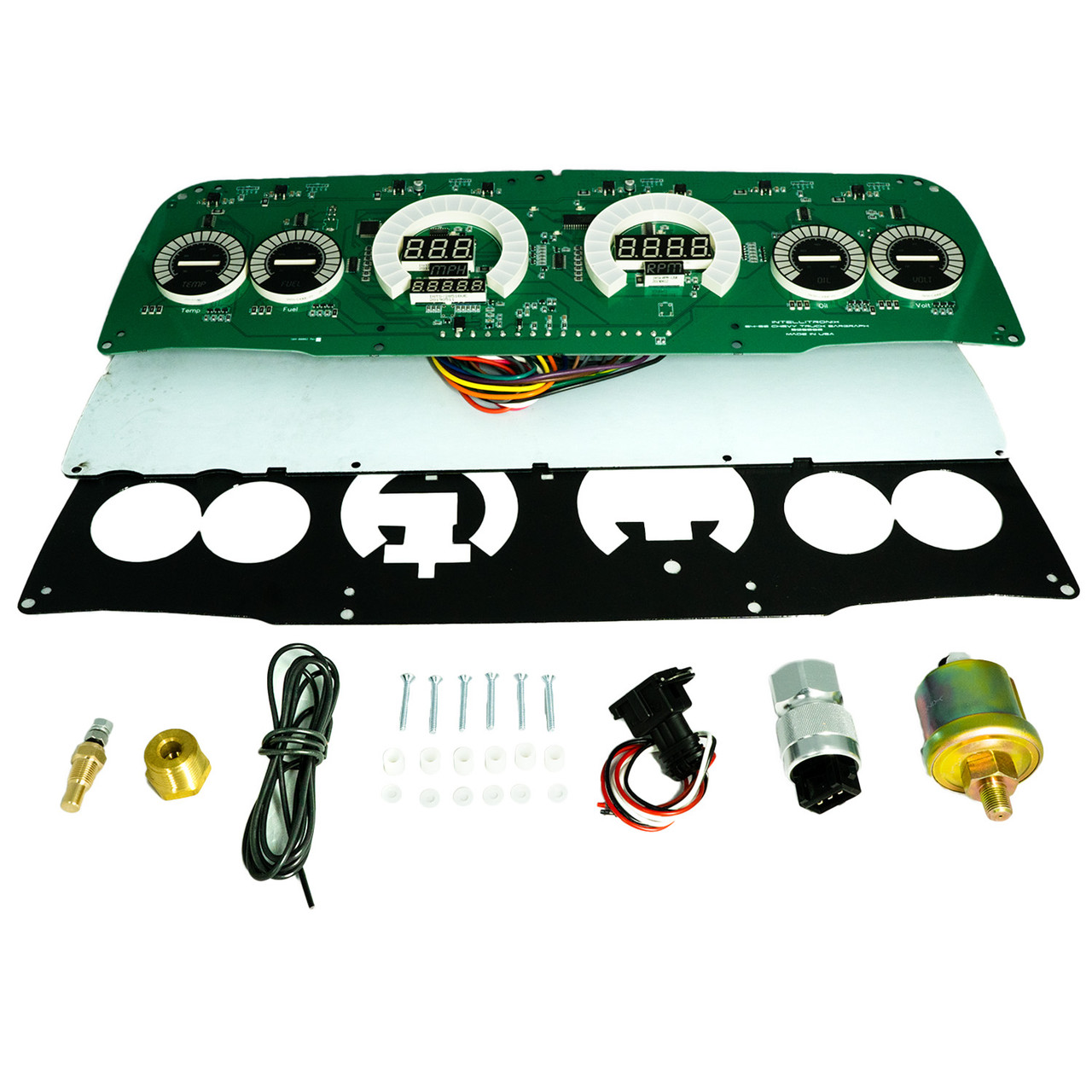 1964-66 Chevy Truck LED Digital Bargraph Dash Panel - GREEN
